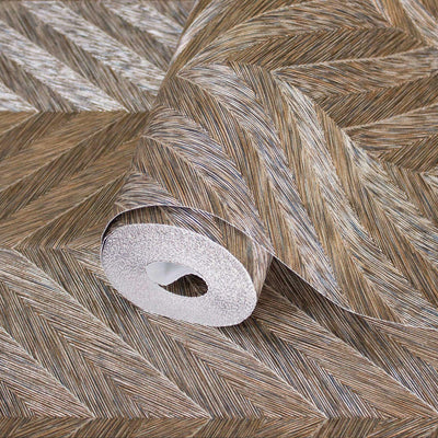 Brown Shiny Chevron Wallpaper, Deep Embossed Luxury Shimmering Geometric Pattern Wall Paper - Adawall -Houston Wallpaper Store - Walcoverings, Curtains & Wall Panels