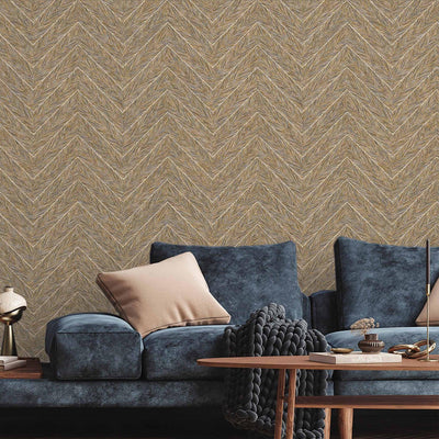 Brown Shiny Chevron Wallpaper, Deep Embossed Luxury Shimmering Geometric Pattern Wall Paper - Adawall -Houston Wallpaper Store - Walcoverings, Curtains & Wall Panels