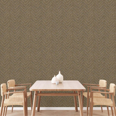 Brown Shiny Chevron Wallpaper, Deep Embossed Luxury Shimmering Geometric Pattern Wall Paper - Adawall -Houston Wallpaper Store - Walcoverings, Curtains & Wall Panels