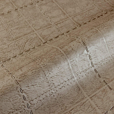 Brown Stitch Embossed Geometric Cubic Light Gray,Home Wall Decor, Aesthetic Wallpaper, Textured Wallcovering Non-Adhesive and Non-Peel - Adawall -Houston Wallpaper Store - Walcoverings, Curtains & Wall Panels