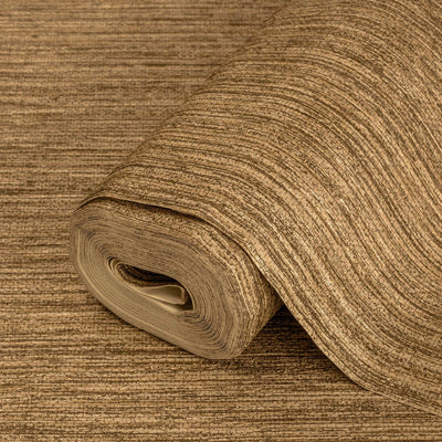Brown Striped Embossed Wallpaper, Jute Natural Color Linen Textured Wallcovering - Adawall -Houston Wallpaper Store - Walcoverings, Curtains & Wall Panels