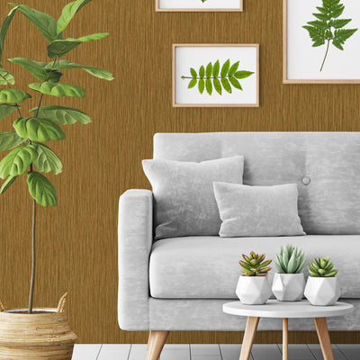 Brown Striped Embossed Wallpaper, Jute Natural Color Linen Textured Wallcovering - Adawall -Houston Wallpaper Store - Walcoverings, Curtains & Wall Panels