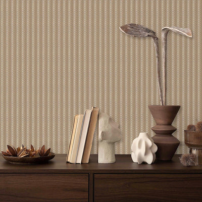 Brown Timeless Quilted Feel Wallpaper, Deep Embossed Chevron Basket Weave Wallcovering, Jute Design - Adawall -Houston Wallpaper Store - Walcoverings, Curtains & Wall Panels