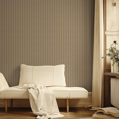 Brown Timeless Quilted Feel Wallpaper, Deep Embossed Chevron Basket Weave Wallcovering, Jute Design - Adawall -Houston Wallpaper Store - Walcoverings, Curtains & Wall Panels