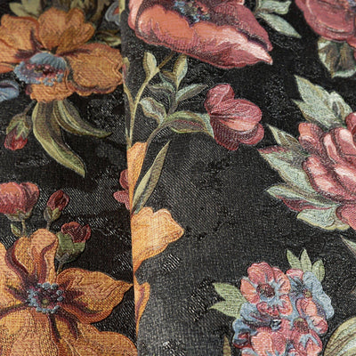 Charming Floral Deep Embossed Wallpaper, Black Red Bloom Blossom Flower Design Interior Wall Decor - Adawall -Houston Wallpaper Store - Walcoverings, Curtains & Wall Panels