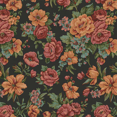 Charming Floral Deep Embossed Wallpaper, Black Red Bloom Blossom Flower Design Interior Wall Decor - Adawall -Houston Wallpaper Store - Walcoverings, Curtains & Wall Panels