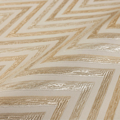 Chevron Wallpaper, Cream, Gold Geometric Deep Embossed Zigzag Pattern Geometric Wallcovering - Adawall -Houston Wallpaper Store - Walcoverings, Curtains & Wall Panels