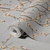 Chinoiserie Birds Floral Wall Mural, Gray Flowers Blossom Wallpaper, Large, Oversized Elegant Custom Size Wall Art, Non-Woven, Non-Pasted, Modern - Adawall -Houston Wallpaper Store - Walcoverings, Curtains & Wall Panels