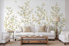 Chinoiserie Floral Blossoms Wall Mural, White Botanical Tree Flowers Wallpaper, Custom Size Wall Covering, Non-Woven, Non-Adhesive, Removable, Washable - Walloro High End Wallcoverings & More