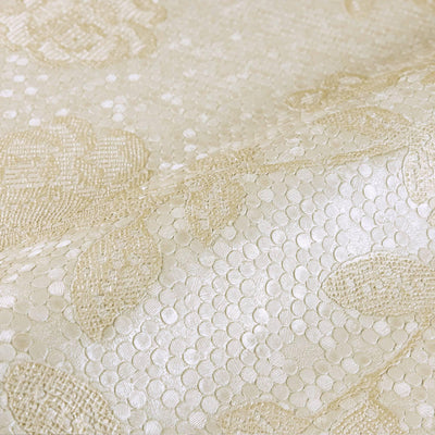 Circle Deep Embossed Vanilla Flowered Embossed Wallpaper, Home Wall Decor, Aesthetic Wallpaper, Textured Wallcovering Non-Adhesive - Adawall -Houston Wallpaper Store - Walcoverings, Curtains & Wall Panels