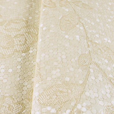 Circle Deep Embossed Vanilla Flowered Embossed Wallpaper, Home Wall Decor, Aesthetic Wallpaper, Textured Wallcovering Non-Adhesive - Adawall -Houston Wallpaper Store - Walcoverings, Curtains & Wall Panels