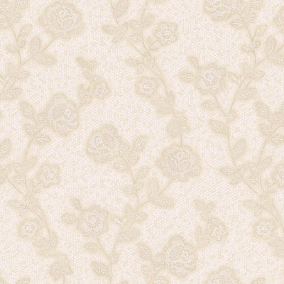 Circle Deep Embossed Vanilla Flowered Embossed Wallpaper, Home Wall Decor, Aesthetic Wallpaper, Textured Wallcovering Non-Adhesive - Adawall -Houston Wallpaper Store - Walcoverings, Curtains & Wall Panels