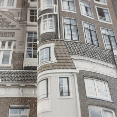 Cityscape 3D Embossed Wallpaper, Gray Realistic Houses Apartments Design, Home Wall Decor, Modern Wallcovering - Adawall -Houston Wallpaper Store - Walcoverings, Curtains & Wall Panels