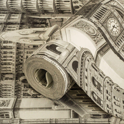 Cityscape Buildings Wallpaper, Rich Textured Wallcovering, Traditional, Modern Wallpaper, Extra Large 114 sq ft Roll, Washable, Sturdy - Adawall -Houston Wallpaper Store - Walcoverings, Curtains & Wall Panels