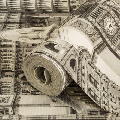 Cityscape Buildings Wallpaper, Rich Textured Wallcovering, Traditional, Modern Wallpaper, Extra Large 114 sq ft Roll, Washable, Sturdy - Adawall -Houston Wallpaper Store - Walcoverings, Curtains & Wall Panels