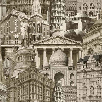 Cityscape Buildings Wallpaper, Rich Textured Wallcovering, Traditional, Modern Wallpaper, Extra Large 114 sq ft Roll, Washable, Sturdy - Adawall -Houston Wallpaper Store - Walcoverings, Curtains & Wall Panels