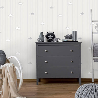 Clouds Kids Room Textured Wallpaper, Light Colors, Boys Girls Bedroom Wallpaper, Nursery Wallpaper, 114 sq ft Roll, Kids Bathroom Wallpaper - Adawall -Houston Wallpaper Store - Walcoverings, Curtains & Wall Panels