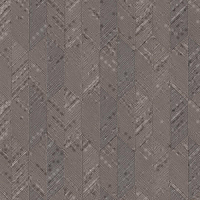 Contemporary 3D Embossed Geometric Wallpaper, Brown, Gray Modern Chevron Herringbone Shapes Wallcovering, Sturdy, Large 177 sq ft Roll - Adawall -Houston Wallpaper Store - Walcoverings, Curtains & Wall Panels