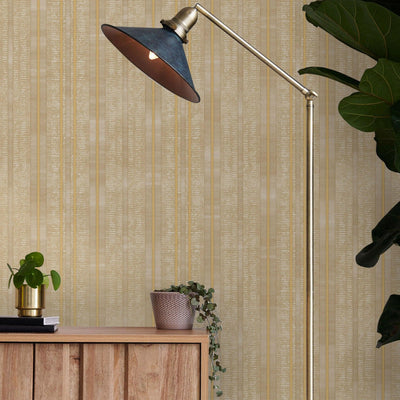 Contemporary Stripe Pattern Embossed Wallpaper, Beige, Gold Professional Luxury Striped Wall Paper, Non-Woven - Adawall -Houston Wallpaper Store - Walcoverings, Curtains & Wall Panels