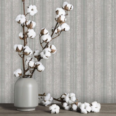 Contemporary Stripe Pattern Embossed Wallpaper, Light Gray, Silver Professional Luxury Striped Wall Paper, Non-Woven - Adawall -Houston Wallpaper Store - Walcoverings, Curtains & Wall Panels