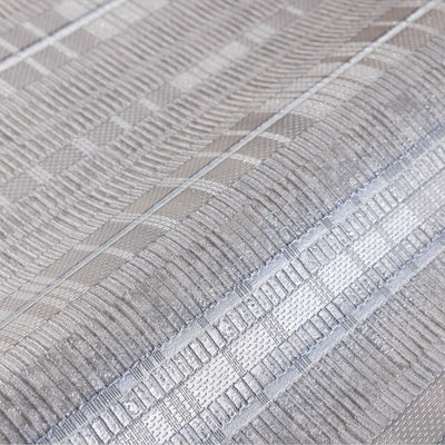Contemporary Stripe Pattern Embossed Wallpaper, Light Gray, Silver Professional Luxury Striped Wall Paper, Non-Woven - Adawall -Houston Wallpaper Store - Walcoverings, Curtains & Wall Panels