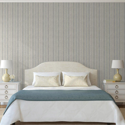 Contemporary Stripe Pattern Embossed Wallpaper, Light Gray, Silver Professional Luxury Striped Wall Paper, Non-Woven - Adawall -Houston Wallpaper Store - Walcoverings, Curtains & Wall Panels