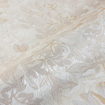 Cream Elegant Embossed Leaf Pattern Wallpaper, 3D Textured Floral Plants Botanic Wall Paper - Adawall -Houston Wallpaper Store - Walcoverings, Curtains & Wall Panels