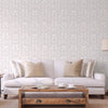 Cream Lace Trellis Wallpaper, Shiny Silver Gold Patterns Faded Colors Damask Design - Adawall -Houston Wallpaper Store - Walcoverings, Curtains & Wall Panels