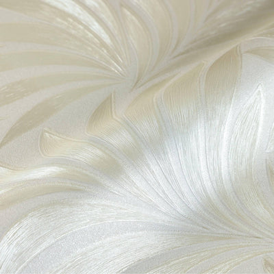 Cream Luxury Leaves Solid Color Shades Wallpaper, Deep Embossed Flocked Velvet Feeling Design - Adawall -Houston Wallpaper Store - Walcoverings, Curtains & Wall Panels
