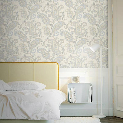 Cream Luxury Paisley Deep Embossed Wallpaper, Traditional Rich Textured Wallcovering - Adawall -Houston Wallpaper Store - Walcoverings, Curtains & Wall Panels