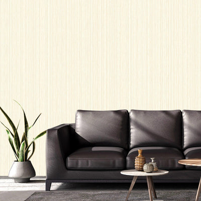 Cream Modern Embossed Striped Wallpaper, Plain Solid Color Textured Wallcovering - Adawall -Houston Wallpaper Store - Walcoverings, Curtains & Wall Panels