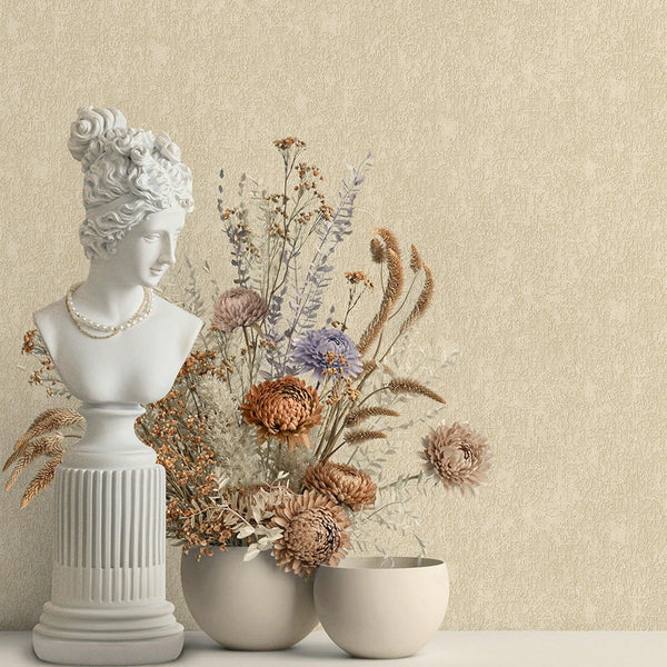 Cream Modern Textured Wallpaper, Solid Color Sparkling Light Neutral Colors Non-Pasted Wallcovering - Adawall -Houston Wallpaper Store - Walcoverings, Curtains & Wall Panels