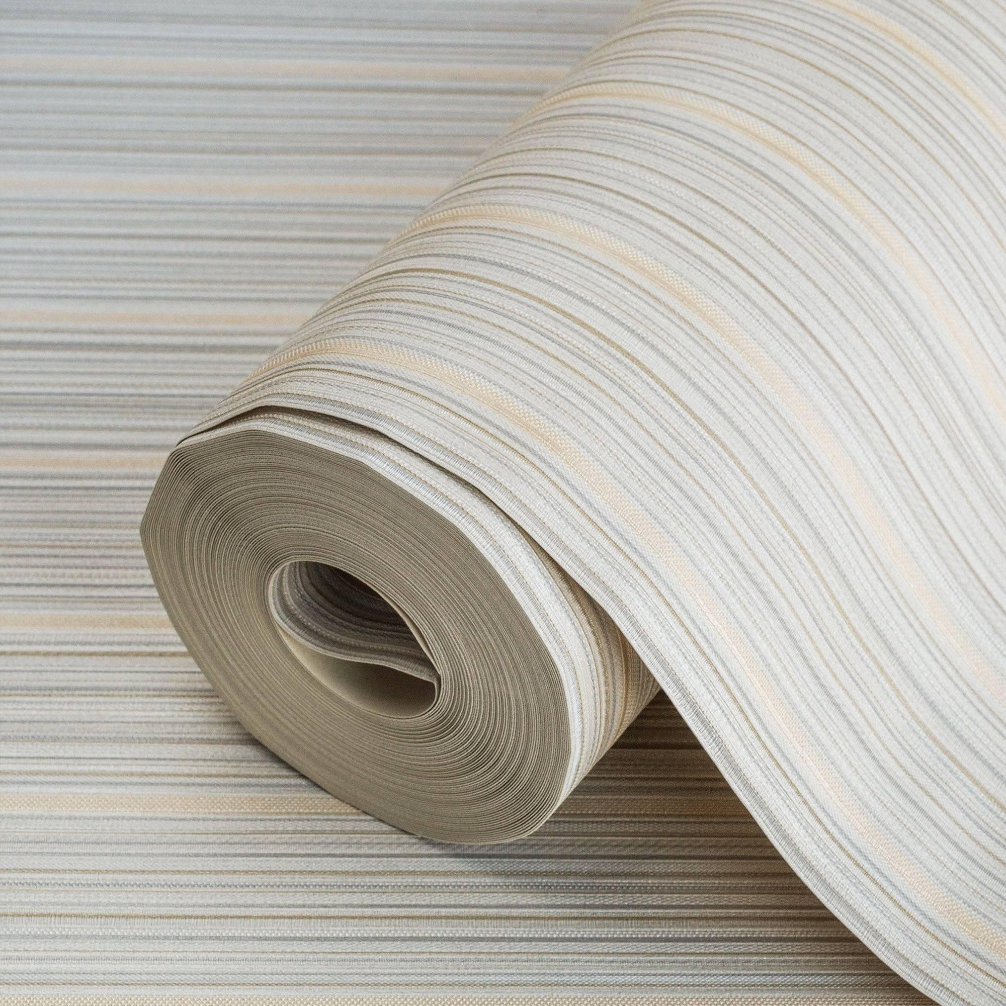 Adawall Wallpaper Store in Houston Cream Thin Striped 3D Embossed ...
