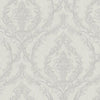 Damask Deep Embossed Wallpaper, Light Gray, White Luxury 3D Non-Pasted Wallcovering, Shimmering, Traditional Non-Woven Wall Decor - Adawall -Houston Wallpaper Store - Walcoverings, Curtains & Wall Panels