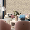 Damask Flocked Velvet Feel Wallpaper, Cream Deep 3D Embossed Quilted Texture Luxury Wallcovering, Non-Woven - Adawall -Houston Wallpaper Store - Walcoverings, Curtains & Wall Panels