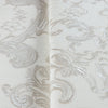 Damask Flocked Velvet Feel Wallpaper, White, Light Gray Deep 3D Embossed Quilted Texture Luxury Wallcovering, Non-Woven - Walloro High End Wallcoverings & More