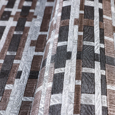 Dark Brown Realistic Basket Weave Wallpaper, 3D Deep Embossed Premium Wallcovering - Adawall -Houston Wallpaper Store - Walcoverings, Curtains & Wall Panels