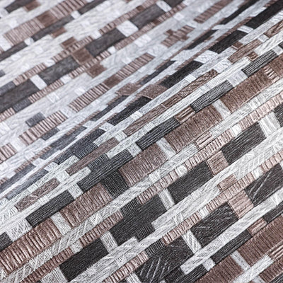 Dark Brown Realistic Basket Weave Wallpaper, 3D Deep Embossed Premium Wallcovering - Adawall -Houston Wallpaper Store - Walcoverings, Curtains & Wall Panels