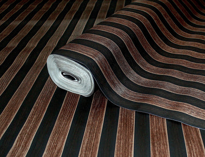 Dark Brown Wood Panel Look Wallpaper, 3D Embossed textured Wooden Pattern Wallcovering, Modern, Stylish - Adawall -Houston Wallpaper Store - Walcoverings, Curtains & Wall Panels