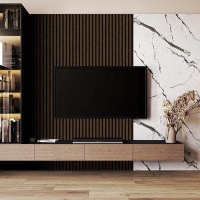 Dark Brown Wood Panel Look Wallpaper, 3D Embossed textured Wooden Pattern Wallcovering, Modern, Stylish - Adawall -Houston Wallpaper Store - Walcoverings, Curtains & Wall Panels