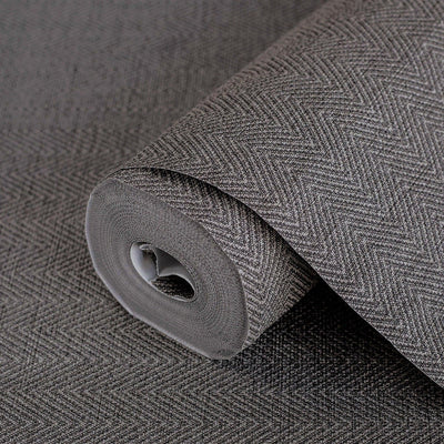 Dark Gray Chevron Wallpaper, Modern Zig Zag Textured Wall Paper, Neutral Colors Geometric - Adawall -Houston Wallpaper Store - Walcoverings, Curtains & Wall Panels