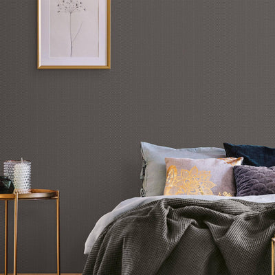 Dark Gray Chevron Wallpaper, Modern Zig Zag Textured Wall Paper, Neutral Colors Geometric - Adawall -Houston Wallpaper Store - Walcoverings, Curtains & Wall Panels