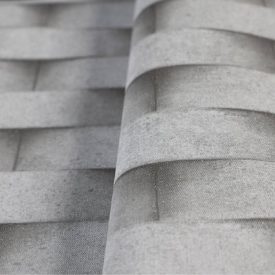 Dark Gray Embossed Cubic Geometric Wallpaper, Home Wall Decor, Aesthetic Wallpaper, Textured Wallcovering Non-Adhesive and Non-Peel - Adawall -Houston Wallpaper Store - Walcoverings, Curtains & Wall Panels