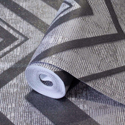 Dark Gray Large Modern Chevron 3D Embossed Wallpaper, Modern Rich Textured Wallcovering - Adawall -Houston Wallpaper Store - Walcoverings, Curtains & Wall Panels