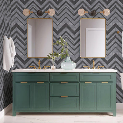 Dark Gray Large Modern Chevron 3D Embossed Wallpaper, Modern Rich Textured Wallcovering - Adawall -Houston Wallpaper Store - Walcoverings, Curtains & Wall Panels