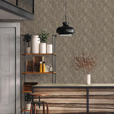 Dark Neutral Distressed Solid Color Wallpaper, 3D Embossed Shiny Wallcovering, Weathered Effect - Adawall -Houston Wallpaper Store - Walcoverings, Curtains & Wall Panels