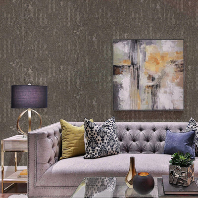 Dark Neutral Distressed Solid Color Wallpaper, 3D Embossed Shiny Wallcovering, Weathered Effect - Adawall -Houston Wallpaper Store - Walcoverings, Curtains & Wall Panels