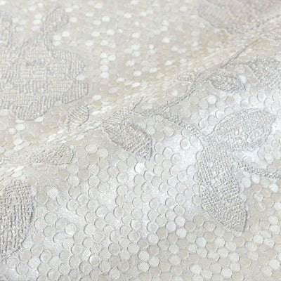 Decorative Gray Flowered Embossed Wallpaper, Home Wall Decor, Aesthetic Wallpaper, Textured Wallcovering Non-Adhesive - 41.7”W X 393”H - Adawall -Houston Wallpaper Store - Walcoverings, Curtains & Wall Panels