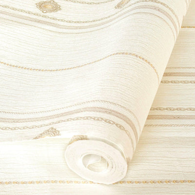 Decorative Striped Embossed Wallpaper, Cream, Silver 3D Boho Art Deco Ornate Home Wall Decor, Washable - Adawall -Houston Wallpaper Store - Walcoverings, Curtains & Wall Panels