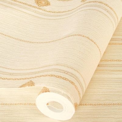Decorative Striped Embossed Wallpaper, Off White, Yellow 3D Boho Art Deco Ornate Home Wall Decor, Washable, Durable - Adawall -Houston Wallpaper Store - Walcoverings, Curtains & Wall Panels